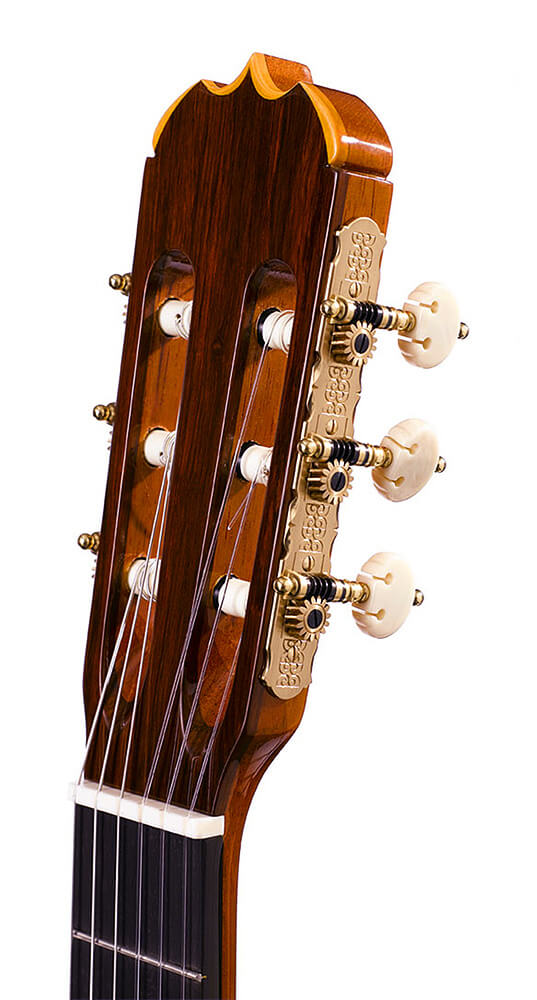 The Headstock of the Handcrafted line of Ramirez guitars