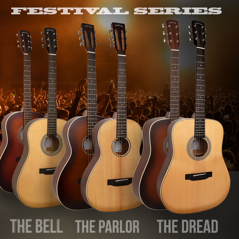 The New Festival Series GT Guitars include 16:1 Grover Tuners, A fishman active pickup system with tone and volume control, and factory D'addario strings